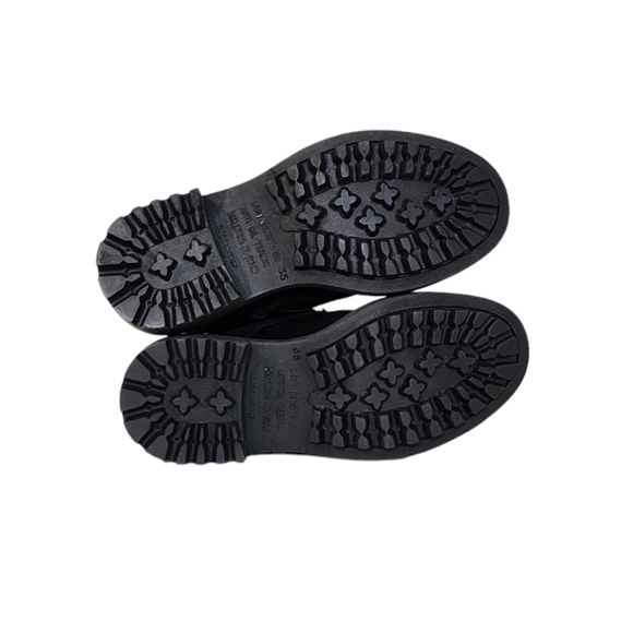 J Crew Rare Suede Chunky Heel Ankle Boots in Black Made in Italy Womens Size 5 - Picture 7 of 12